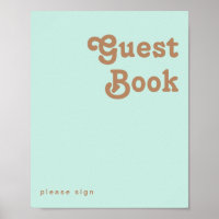 Plage Rétro | Signe de Livre d'Or Aqua