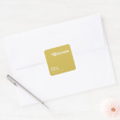 Plage Retro | Sticker Carré Mariage or (Enveloppe)
