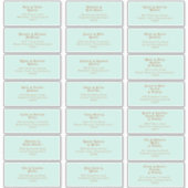 Plage Retro | Sticker d'adresse du Mariage Aqua (Devant)