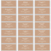 Plage Retro | Sticker d'adresse du Mariage Brown (Devant)