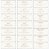 Plage Retro | Sticker d'adresse du Mariage ivoire (Devant)