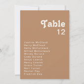 Plage Retro | Tableau des numéros de table Brown (Dos)