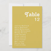 Plage Retro | Tableau des numéros de table Gold (Devant)