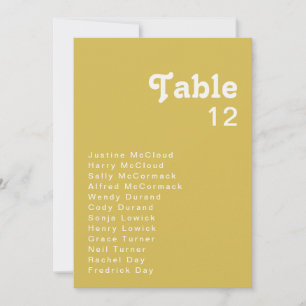 Plage Retro   Tableau des numéros de table Gold