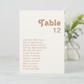 Plage Retro | Tableau des numéros de table ivoire (Debout devant)