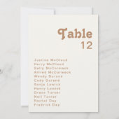 Plage Retro | Tableau des numéros de table ivoire (Dos)