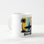 Plage Rider ☕ Rétro Surfer Tropical Mug (Devant gauche)