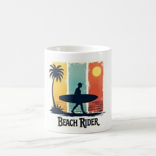 Plage Rider ☕ Rétro Surfer Tropical Mug (Centre)