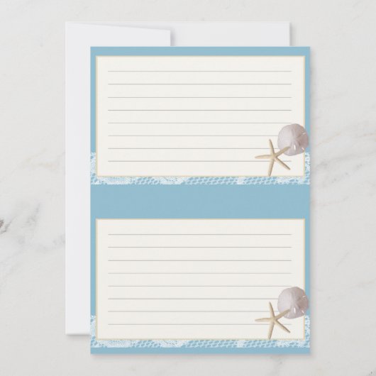 Plage Romance Recette Cartes deux 3 x 5 Bleu (Dos)