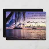 Plage romantique Faire-part de mariage de coucher (Devant / Derrière)