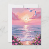 Plage rose | Carte côtière de coucher de soleil oc (Devant)