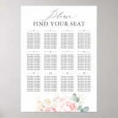 Plage rose Élégant Tableau de siège de mariage (Devant)