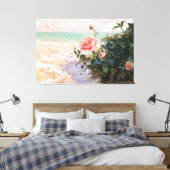 *~* Plage rose Rose TV2 toile étirée Impression (Insitu(Chambre))