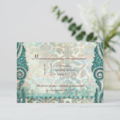 Plage RSVP Mariage Carte de réponse Seahorse (Debout devant)