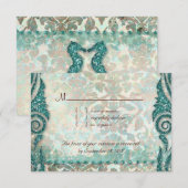 Plage RSVP Mariage Carte de réponse Seahorse (Devant / Derrière)