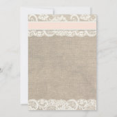 Plage Rustique Burlap Dentelle Faire-part de maria (Dos)