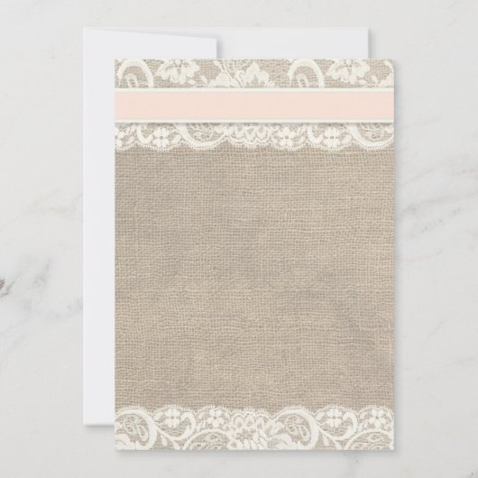 Plage Rustique Burlap Dentelle Faire-part de maria (Dos)