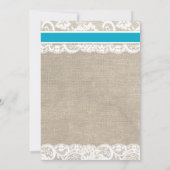 Plage Rustique Burlap Dentelle nuptiale Invitation (Dos)