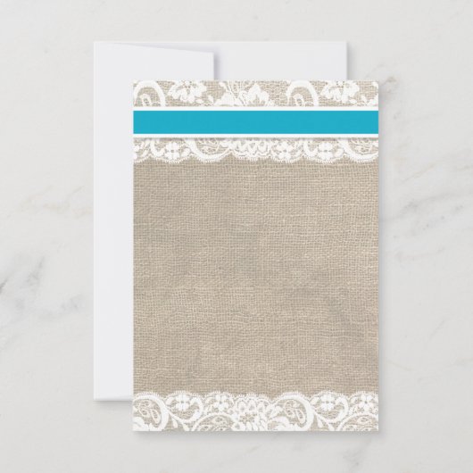 Plage Rustique Burlap Dentelle RSVP Card - Malibu (Dos)