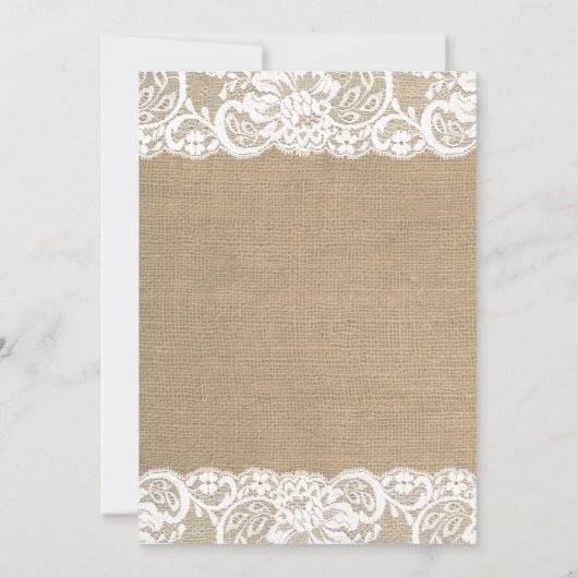 Plage Rustique Chaud Burlap Faire-part de mariage  (Dos)