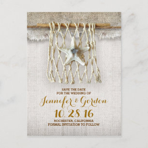Plage rustique nautique enregistrer la date cartes
