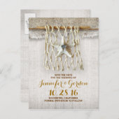 Plage rustique nautique enregistrer la date cartes (Devant / Derrière)