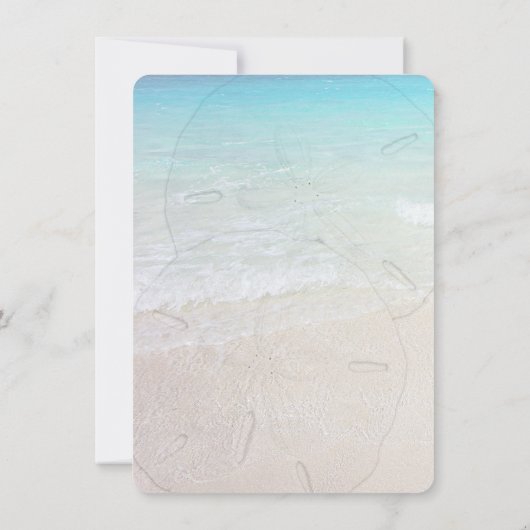 Plage Sable Dollars Réception Seulement Invitation (Dos)