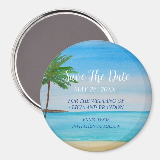 Plage Sable Tropical Mariage Moderne Waves Magnet (Recto/Verso)