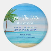 Plage Sable Tropical Mariage Moderne Waves Magnet (Devant)