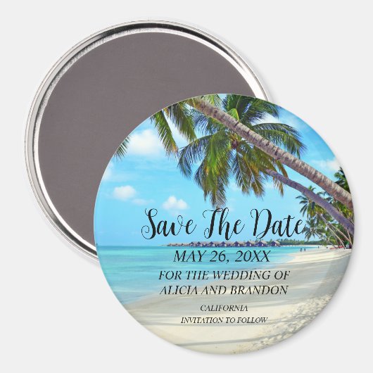 Plage Sable Tropical Mariage Moderne Waves Magnet (Recto/Verso)