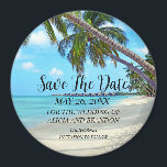 Plage Sable Tropical Mariage Moderne Waves Magnet<br><div class="desc">Tropical,  plage,  simple,  vagues,  destination,  palmiers,  élégant,  Mariage moderne,  Save the Date aimant. Vous pouvez le personnaliser avec vos détails.</div>