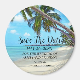 Plage Sable Tropical Mariage Moderne Waves Magnet