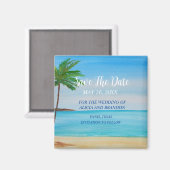 Plage Sable Tropical Mariage Moderne Waves Magnet (Recto/Verso)