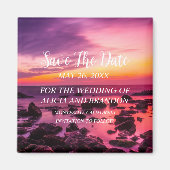 Plage Sable Tropical Mariage Moderne Waves Magnet (Devant)