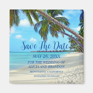 Plage Sable Tropical Mariage Moderne Waves Magnet