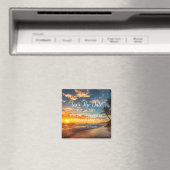 Plage Sable Tropical Mariage Moderne Waves Magnet (In Situ (Lave-vaisselle))