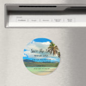 Plage Sable Tropical Mariage Moderne Waves Magnet (In Situ (Lave-vaisselle))