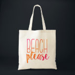 Plage | Sac fourre-tout rose et orange<br><div class="desc">Ce sac fourre-tout tropical conviendra parfaitement à l'essentiel de la plage. Dispose de la phrase "Beach Please" dans un ombre rose et orange.</div>