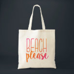 Plage | Sac fourre-tout rose et orange<br><div class="desc">Ce sac fourre-tout tropical conviendra parfaitement à l'essentiel de la plage. Dispose de la phrase "Beach Please" dans un ombre rose et orange.</div>