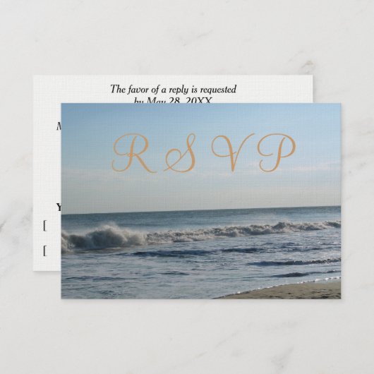 Plage Sand Ocean Waves Mariage RSVP (Devant / Derrière)