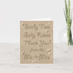 Plage Sandy Toes Salty Kisses Carte de remerciemen