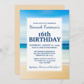 Plage Scène 16e anniversaire de fête Invitation (Devant / Derrière)