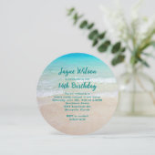 Plage Scène Ado Fille Anniversaire Fête Invitation (Debout devant)