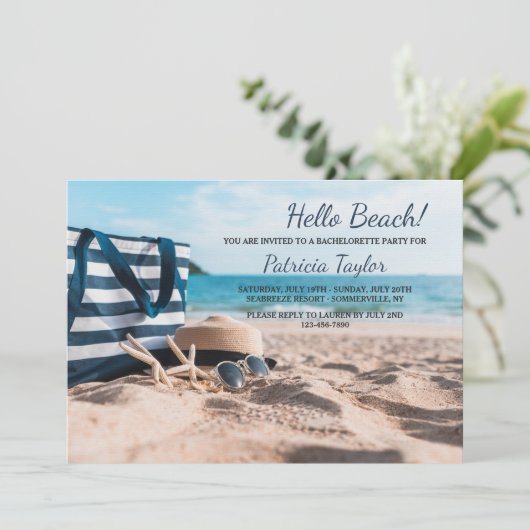 Plage Scène Bachelorette Invitations (Debout devant)