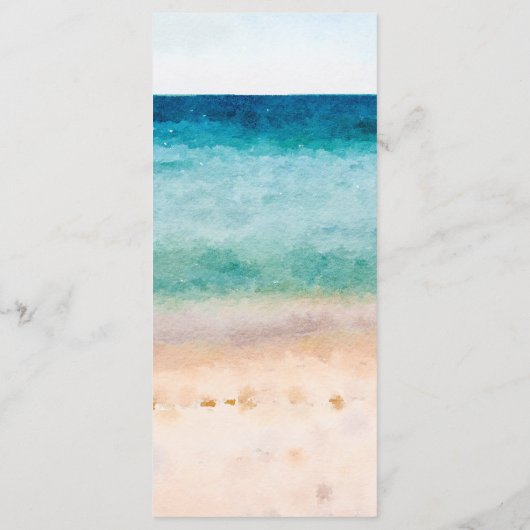 Plage scène de mariage tropical menu (Dos)