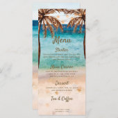 Plage scène de mariage tropical menu (Devant / Derrière)