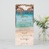 Plage scène de mariage tropical menu (Debout devant)