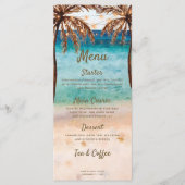 Plage scène de mariage tropical menu (Devant)