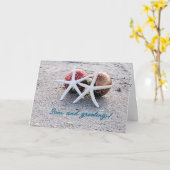 Plage Seas & Salutations thème plié Carte de Noël (Fleur jaune)