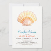 Plage Seashell Couples Douche Invitation (Devant)